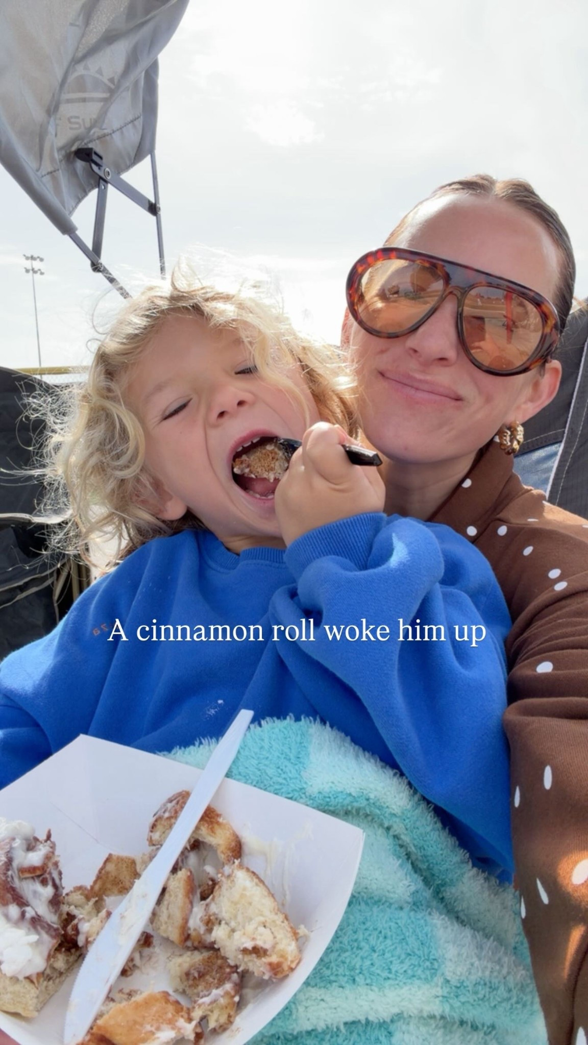 A cinnamon roll woke him up