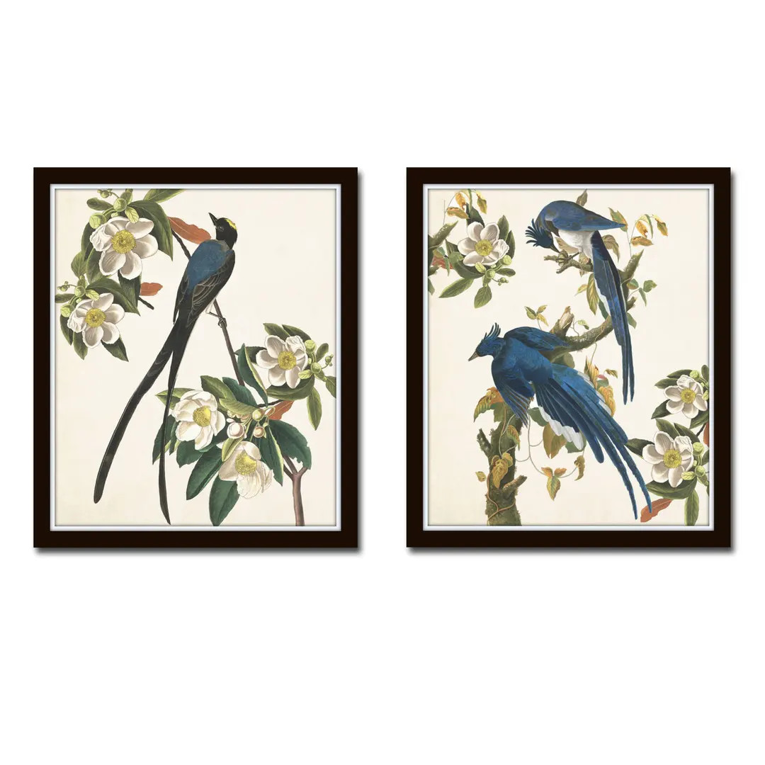 Blue Birds Print Set No. 1, Botanical Prints, Wall Art, Bird Prints, Giclee, Vintage Bird Art, Au... | Etsy (US)