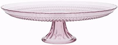 Fortessa Jupiter Beaded Hobnail Glass, 13 Inch Cake Stand, Pink | Amazon (US)