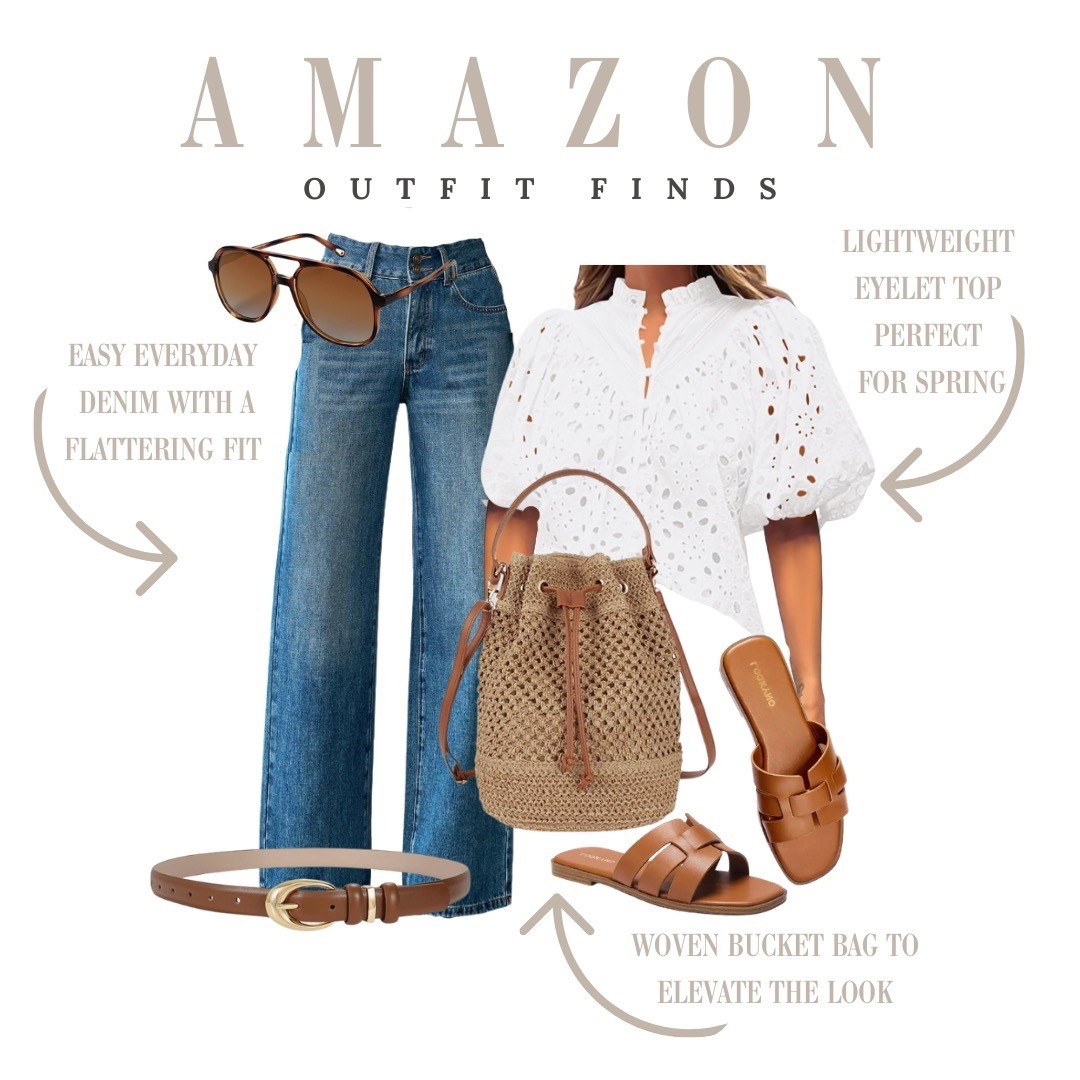 Effortless everyday outfit built around the perfect spring staples. This lightweight eyelet top paired with flattering denim and neutral accessories creates an easy, polished look you can wear anywhere.

#LTKOver40 #LTKSeasonal #LTKmomlife