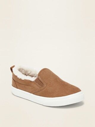 Faux-Suede Sherpa-Lined Slip-On Sneakers for Toddler Boys | Old Navy (US)