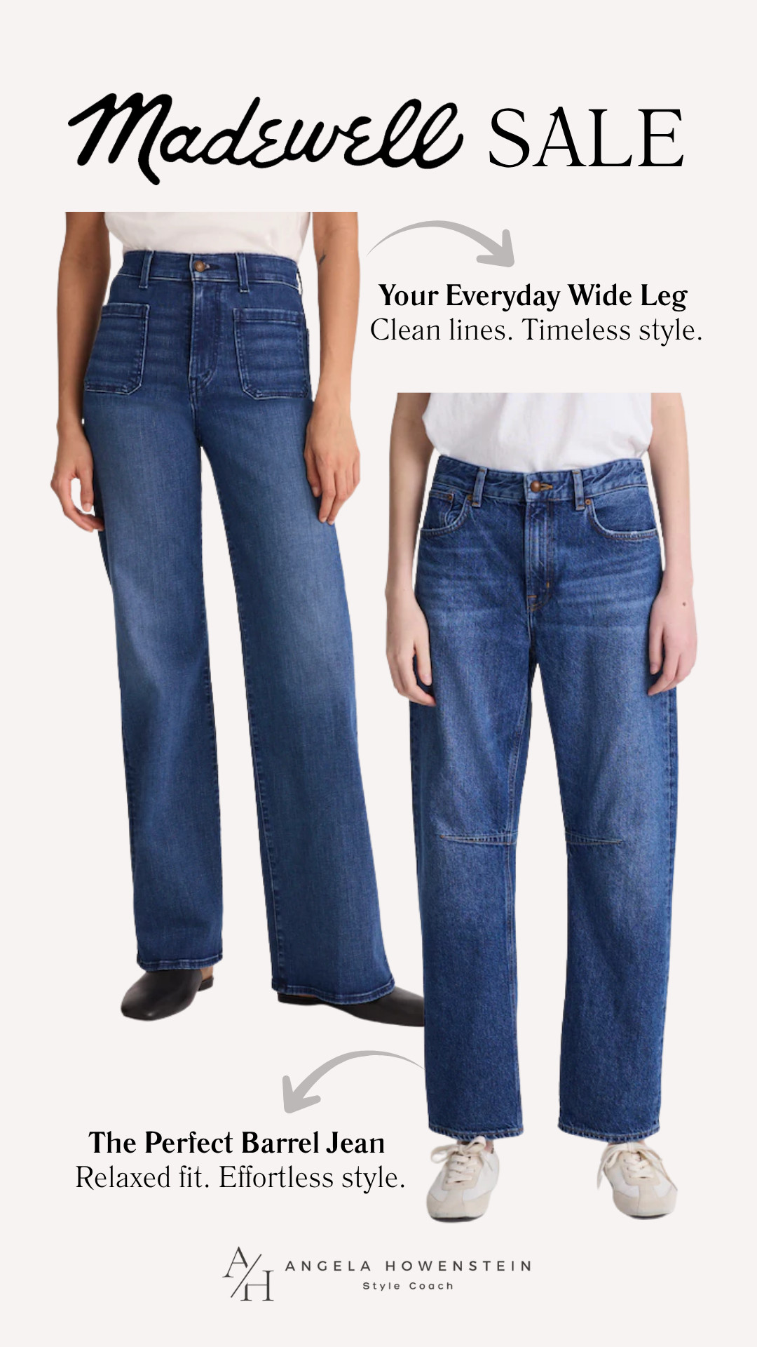 The Madewell Sale is the perfect time to invest in great denim! Both are comfortable, flattering, and versatile, you really can't go wrong!

👩‍💻 LTK PRO TIPS
❤️ Heart = Support my posts ;-)
🔖 Save = Get sale & restock alerts for the things you love!
📋 Lists = Keep your favorite denim styles organized in one place.
📲 Share = Send this to a friend who's shopping for new jeans.
💬 Comment = Are you Team Wide Leg or Team Barrel? 

 #LTKxMadewell #LTKOver40 #LTKSaleAlert