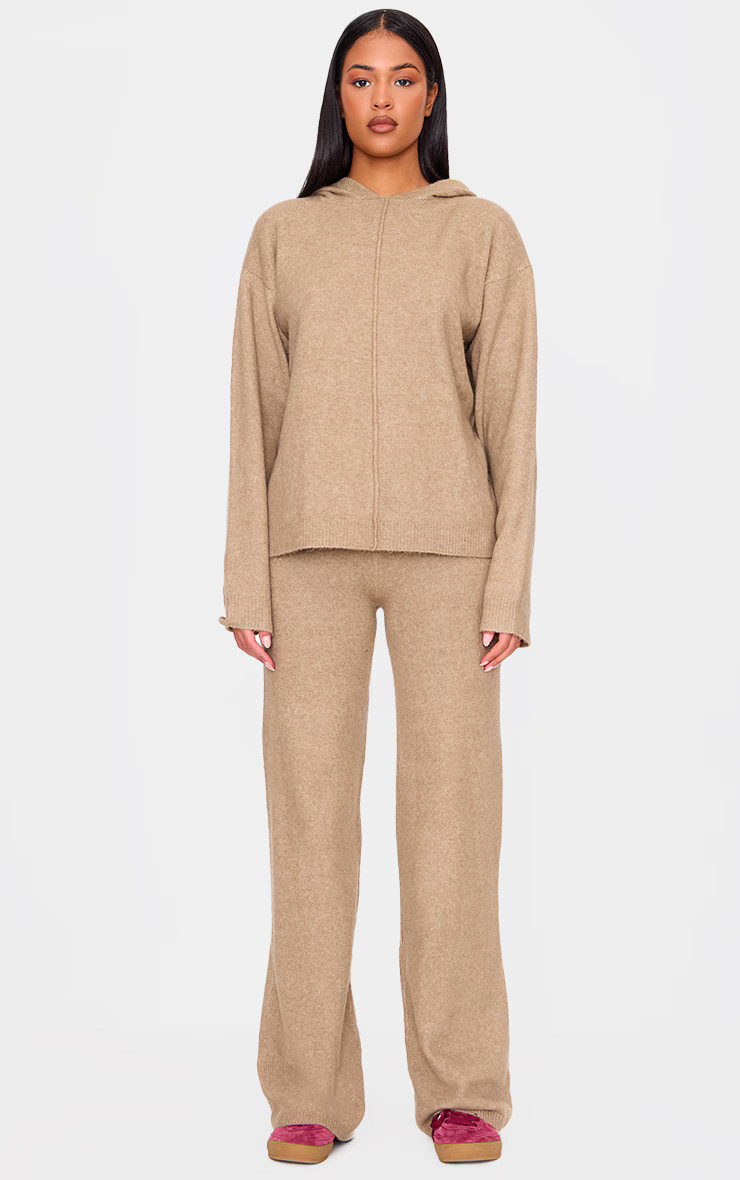 Tall Light Mocha Soft Knit Trousers | PrettyLittleThing UK