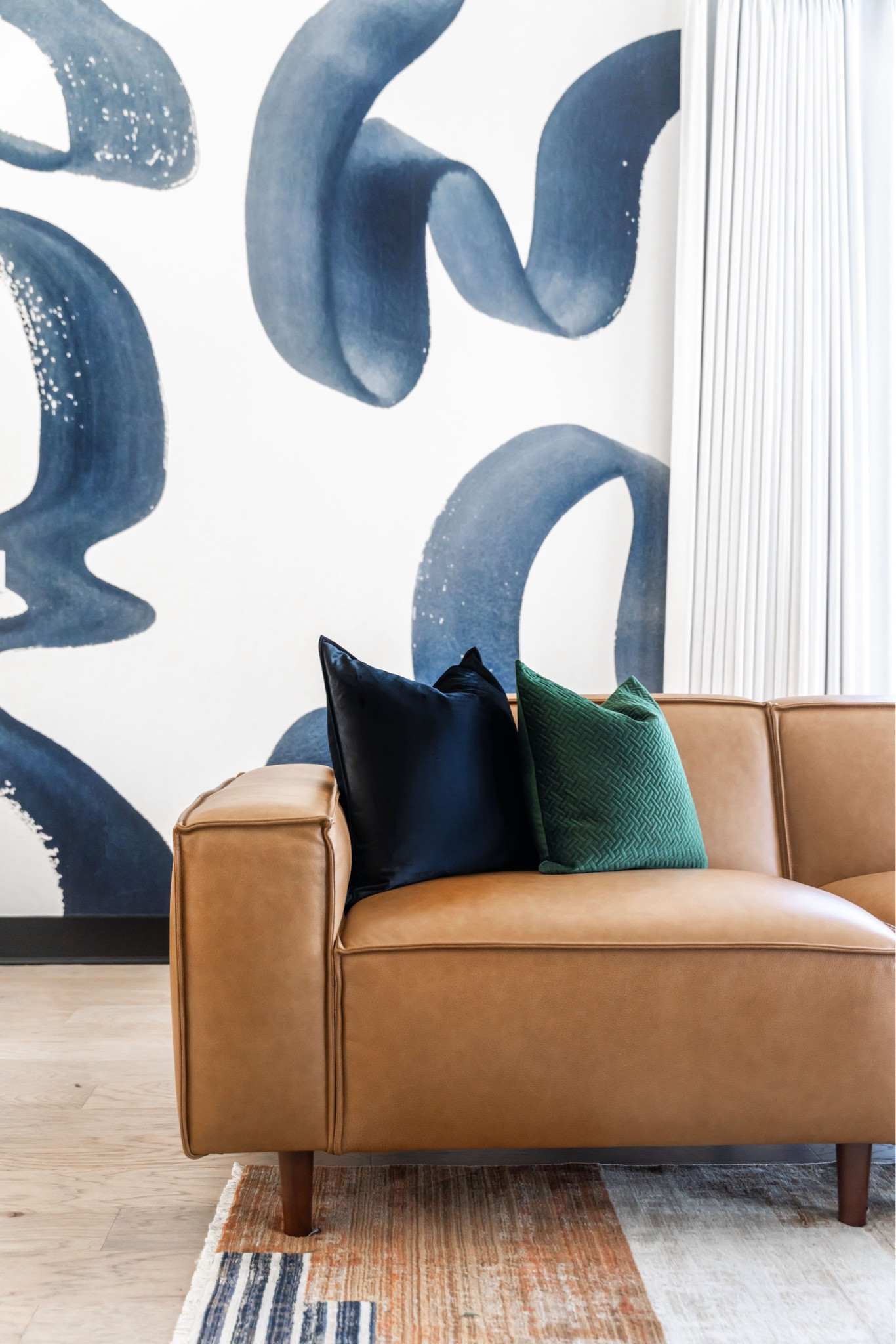 Leather sofa in modern living room 

#LTKHome