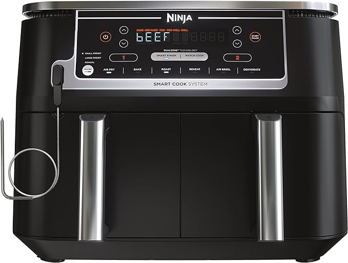 Ninja Air Fryer, Thermometer, Roast, Bake, Air Fry, Crisps, Broil, Reheats, Keep Warm, 10-in-1, F... | Amazon (US)