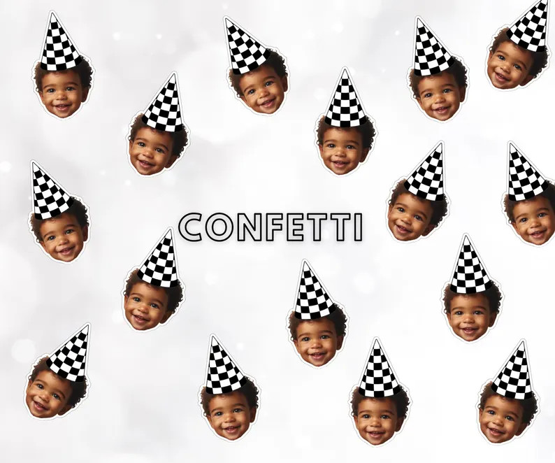 Race Car Birthday - Custom Face Confetti - Personalized Birthday Decor - Two Fast Party - Rad Par... | Etsy (US)