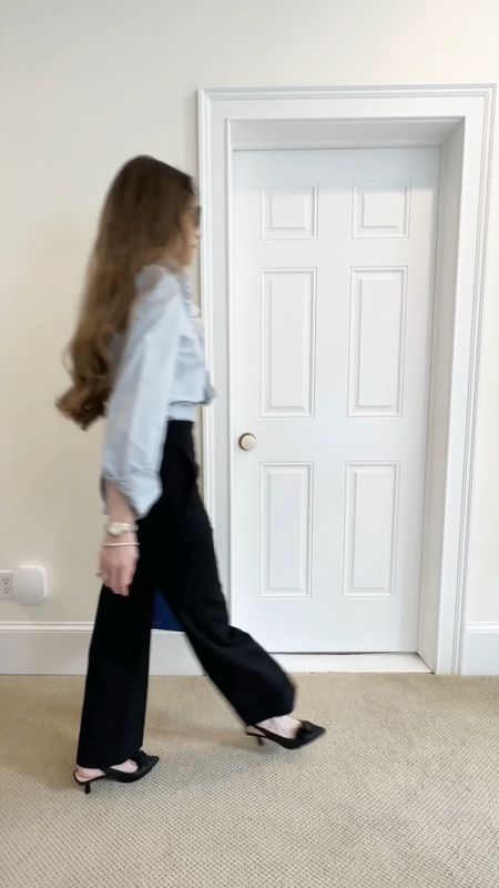 Sezane work staples and classic pieces are the best for classic style pieces you will have forever! upgrade your work outfit with 2 easy tweaks, twist your shirt in the back and secure with hair tie before tucking for a more flattering silhoutte and roll up the cuff or your sleeve once to show off your bracelet

#LTKSeasonal #LTKVideo #LTKworkwear
