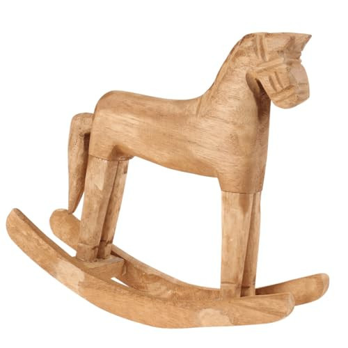 VOSAREA 18x6x18cm Wooden Rocking Horse Table Decoration Craft Home Art Furnishing | Amazon (US)