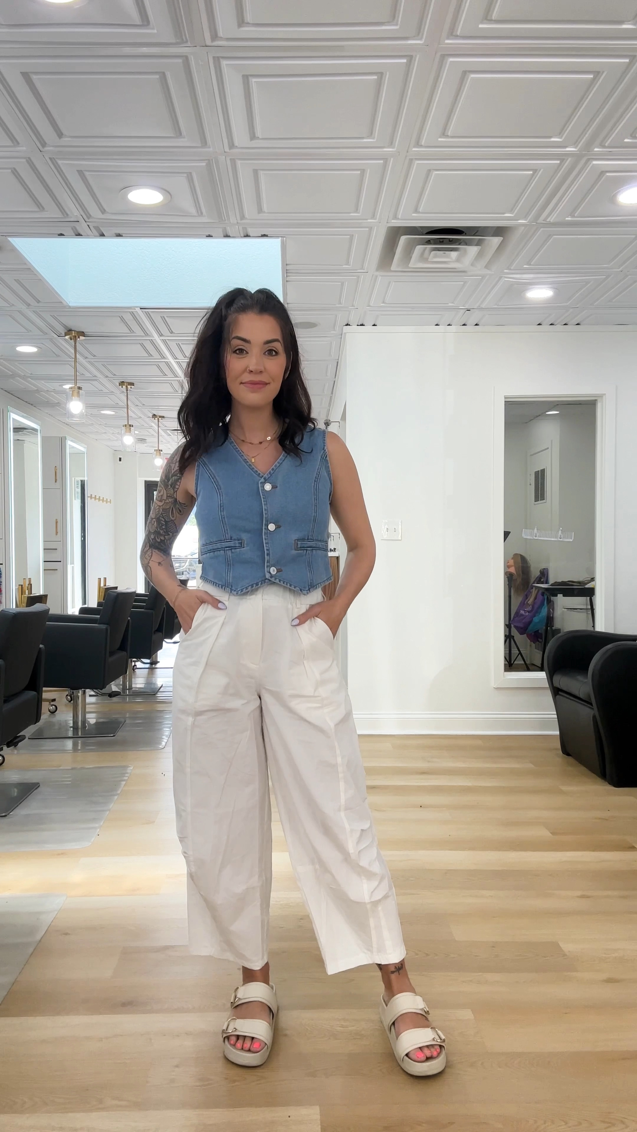 What I’m wearing as a breastfeeding mom

Vest and pants are from Amazon

Sandals are from Target

#LTKbump #LTKstyletip #LTKshoecrush