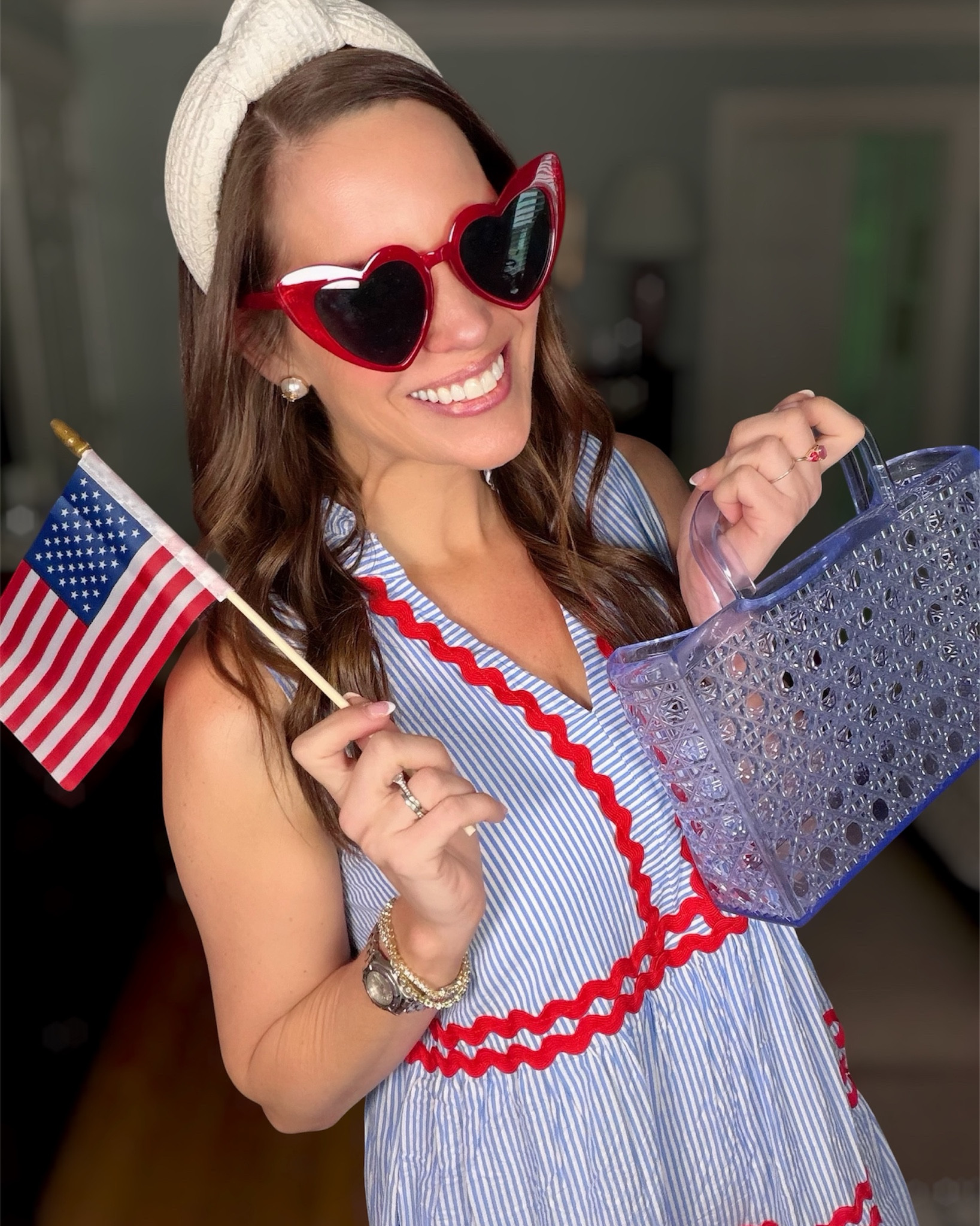 Patriotic Summer Outfit 🇺🇸 Preppy Striped Dress + Puff Sleeve Details

Red, white, and blue done the cutest way 🇺🇸✨ This lightweight striped dress with embroidered puff sleeves is such a fun, feminine pick for Memorial Day, the 4th of July, or any summer celebration. I paired it with classic pearl studs, a chic eyelet headband, and this clear jelly mini tote for a fresh, coastal-inspired look. ❤️🤍💙

Everything is easy, affordable, and perfect for staying cool while still looking put together for parades, cookouts, and fireworks nights 🎆 The structured mini tote adds the perfect modern touch, and you can swap in the heart sunnies for a playful pop!

patriotic outfit, 4th of july outfit, red white and blue dress, preppy summer style, puff sleeve dress, striped summer dress, coastal preppy outfit, amazon summer finds, old navy jelly bag, classic feminine style

#LTKootd #LTKPetite #LTKOver40

#LTKOver40 #LTKSeasonal #LTKootd