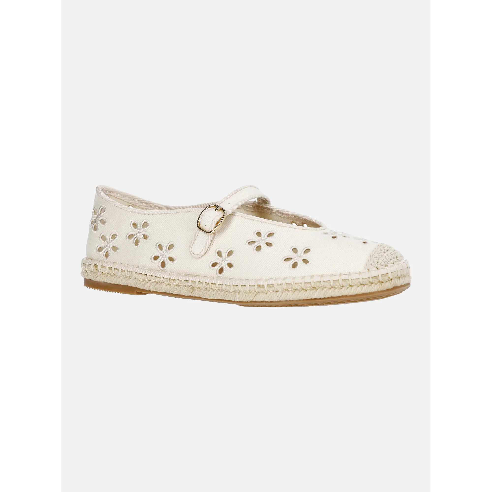 Free Assembly Women's Floral Cut Out Mary Jane Espadrilles | Walmart (US)