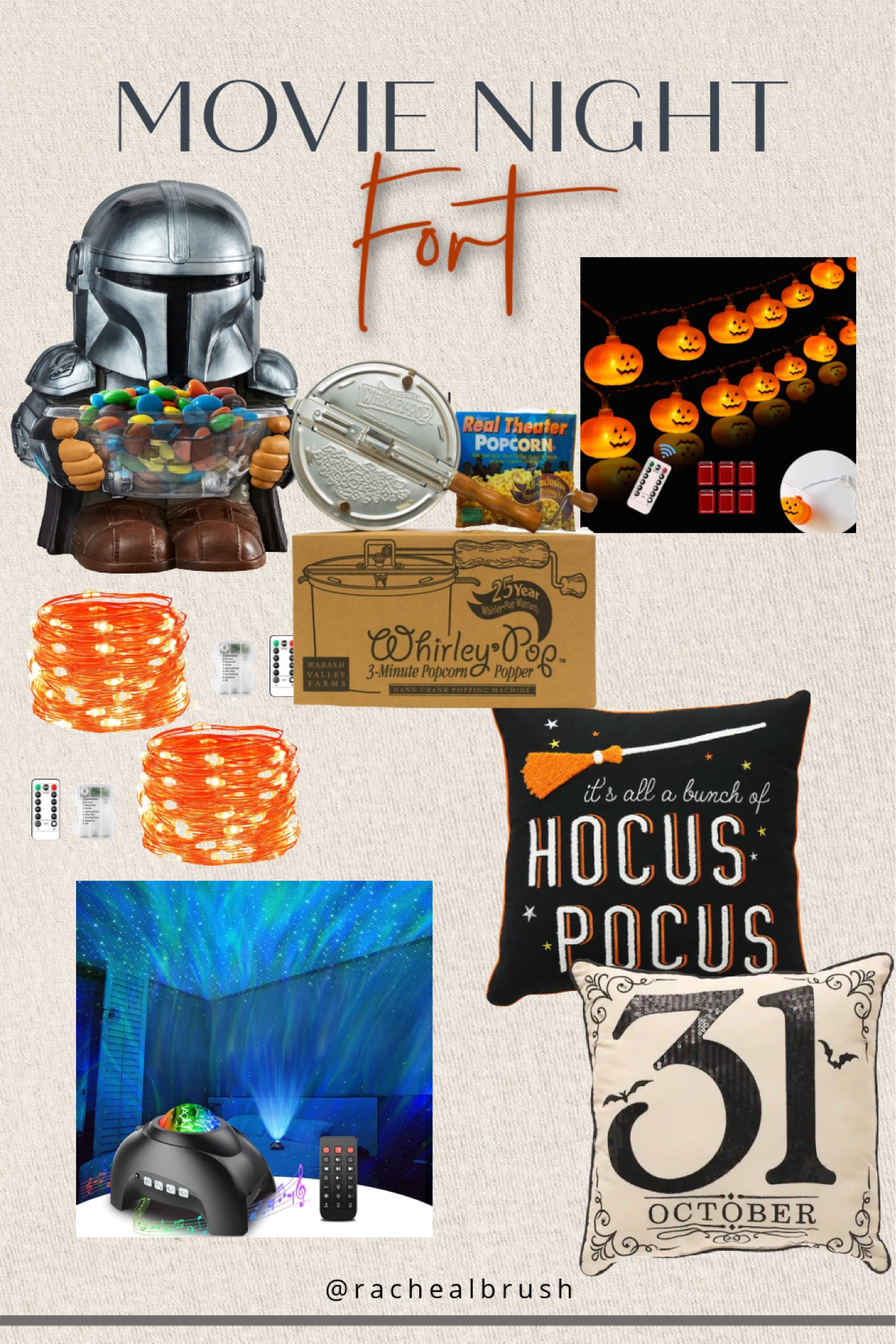 Movie Night Fort. All the things needed to create a fun indoor fort for movie night. #movienight #halloweenlights 

#LTKhome #LTKHalloween #LTKSeasonal