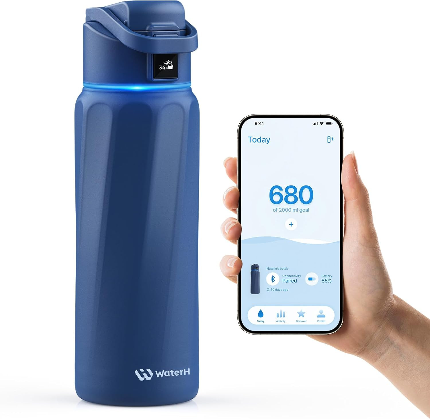 BOOST Smart Water Bottle with Reminder to Drink Water & Water Tracker - Double Wall Vacuum Insula... | Amazon (US)