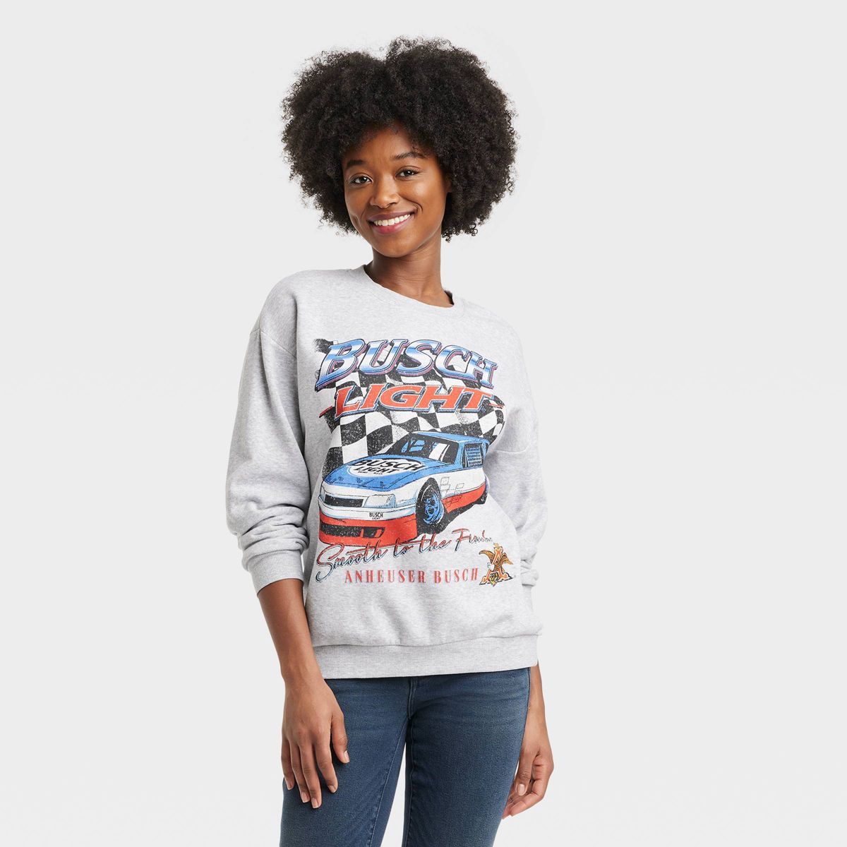 Women's Busch Light Americana Graphic Sweatshirt - Heather Gray | Target