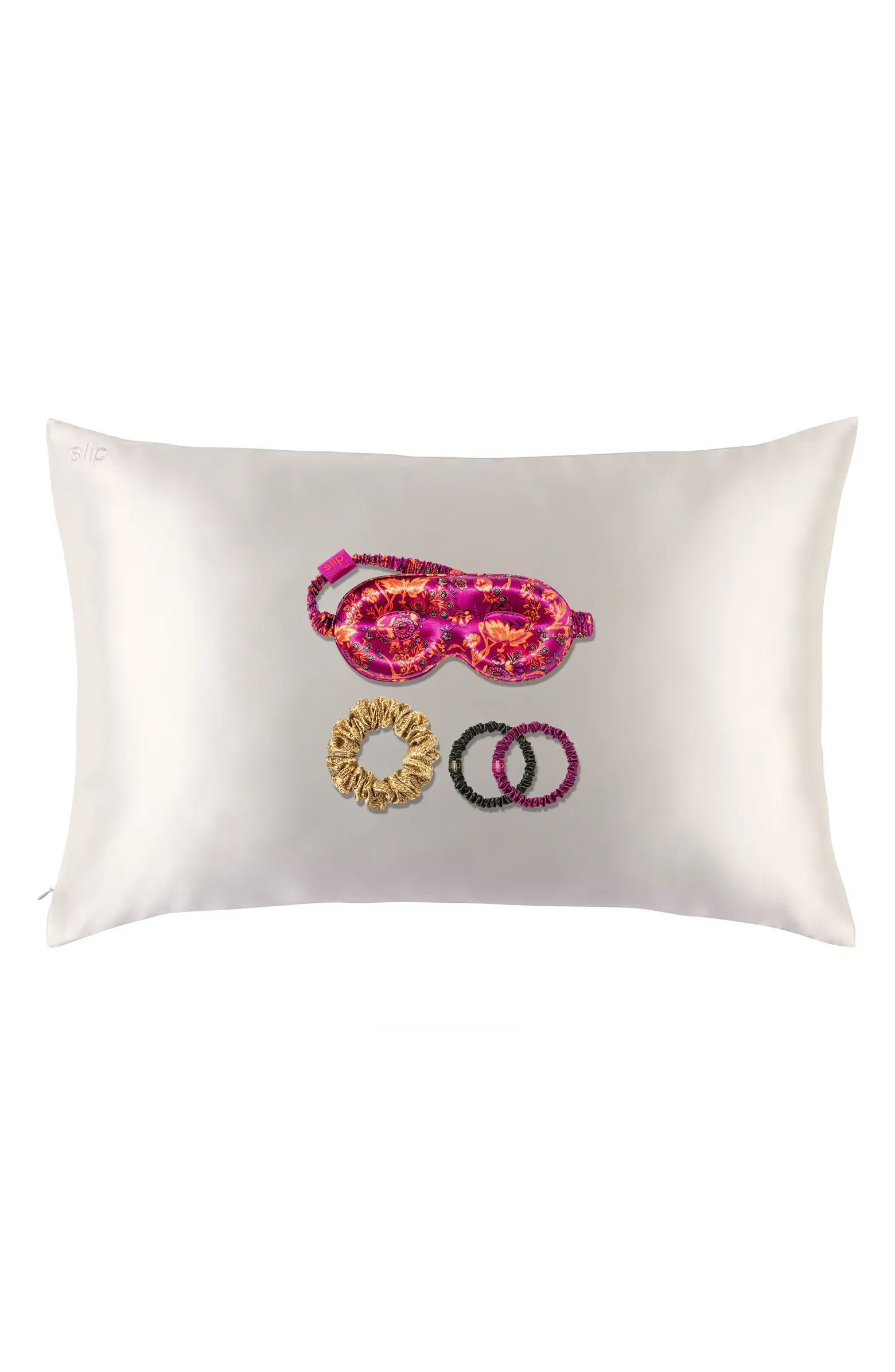 slip The Icons Edit Pillowcase, Mask & Scrunchies Set USD $170 Value | Nordstrom | Nordstrom