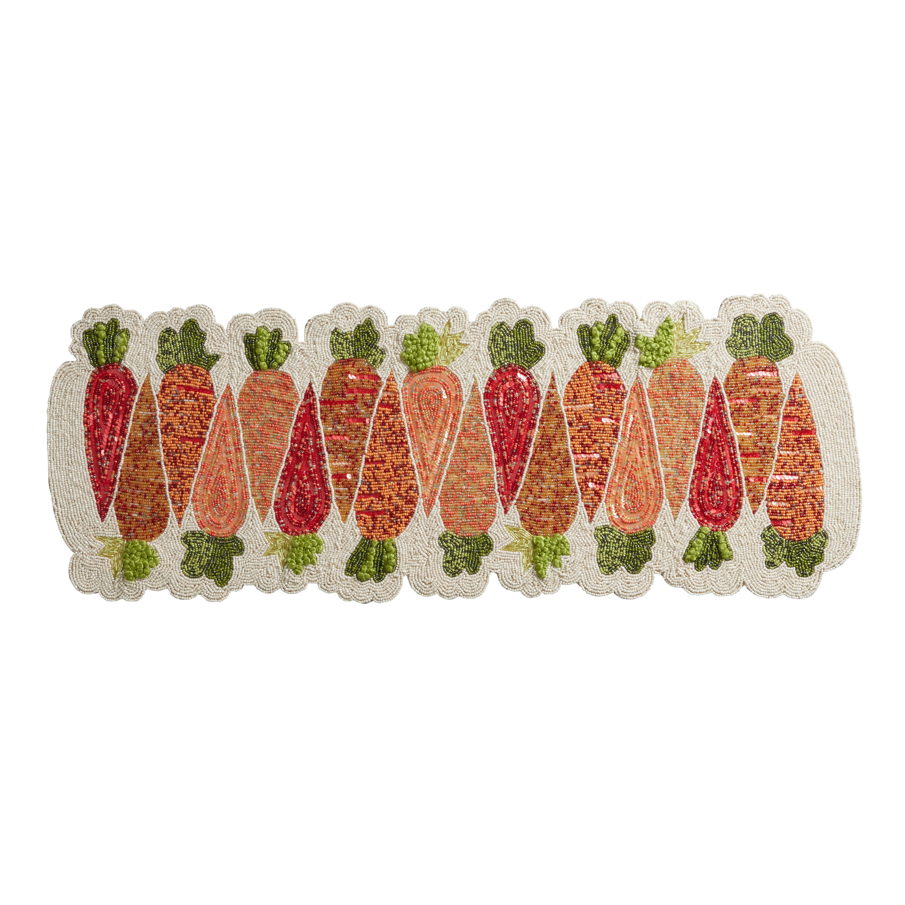 Orange Carrot Beaded Table Runner | World Market
