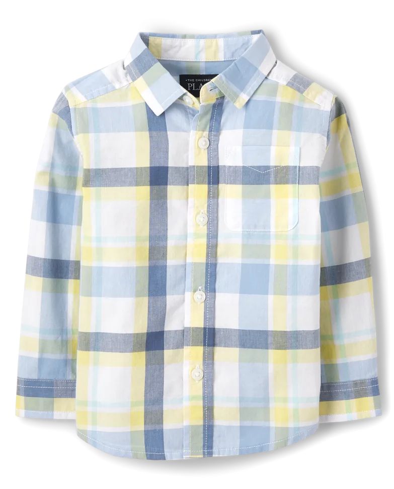 Baby And Toddler Boys Dad And Me Plaid Poplin Button Down Shirt - sun valley | The Children's Place