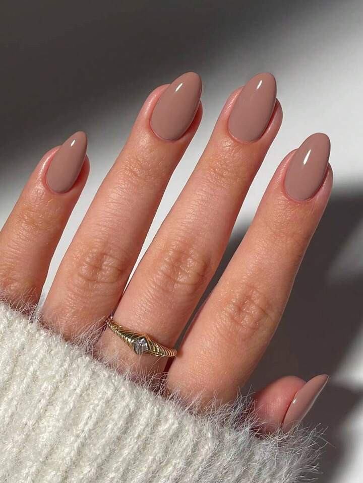 Instantly Upgrade Your Look With, 24pcs Short Oval Nude Glossy Short Press On Nails, Macaron Cand... | SHEIN