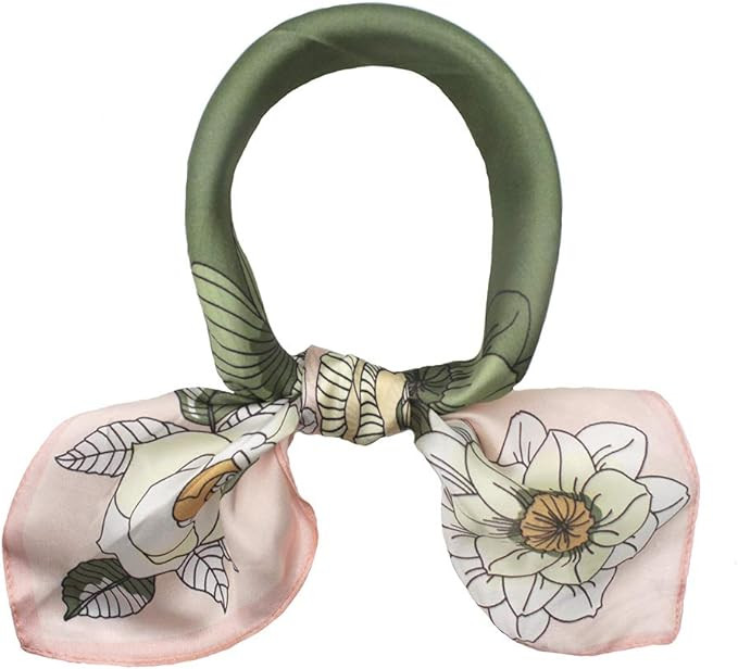 ANDANTINO 100% Mulberry Silk Scarf -21” Lightweight Square Neckerchief – Breathable Digital P... | Amazon (US)
