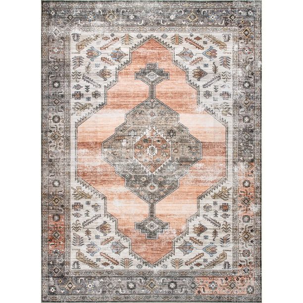 nuLOOM Gracie Machine Washable Distressed Medallion Area Rug - Walmart.com | Walmart (US)