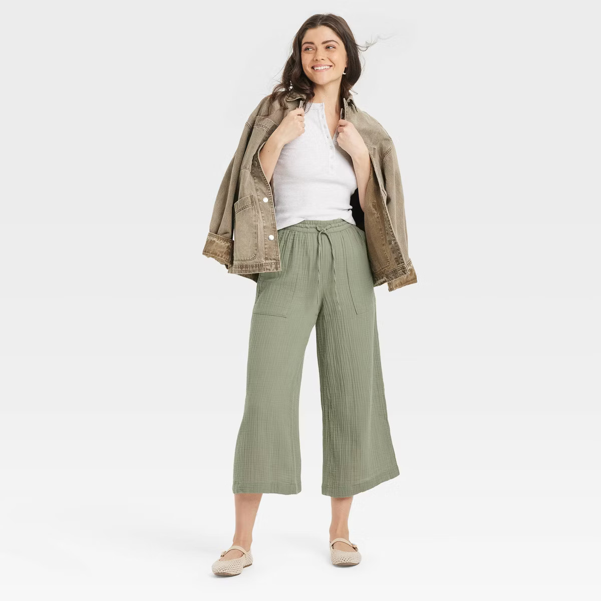 Women's High-Rise Gauze Wide Leg Pull-On Pants - Universal Thread™ | Target