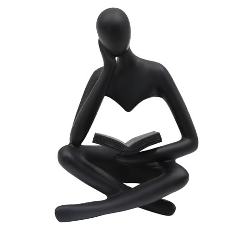Reading Women Statue, Thinker Sculptures, Abstract Art Ornament, Modern Aesthetic Figurine Decoration, Suitable for Home Living Room Bedroom Office Shelf Table Desk Bookshelf Decor | Amazon (US)