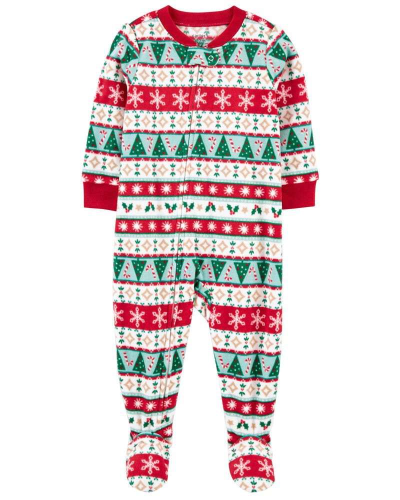 Baby 1-Piece Fair Isle Christmas Fleece Footie PJs | Carter's