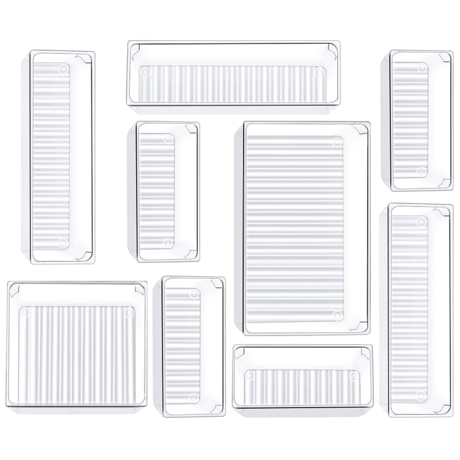 Kootek 9 Pcs Drawer Organizer Set, 4-Size Bathroom Vanity Trays Makeup Desk Dividers Versatile St... | Amazon (US)