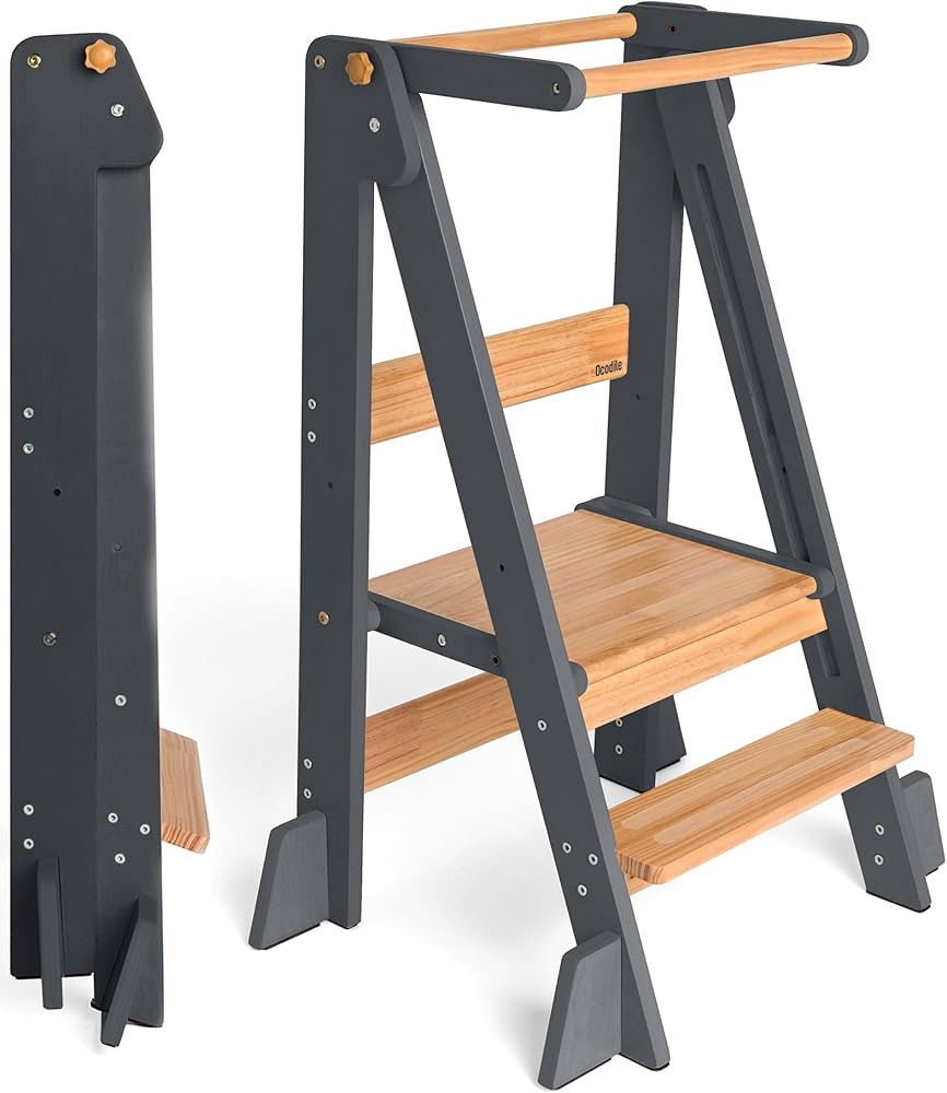 OCODILE Adjustable Foldable Toddler Tower – Folding Tower for Kids | Montessori Toddler Kitchen... | Amazon (US)