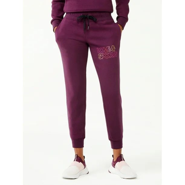 Love & Sports Women's Heavyweight Fleece Sweatpants - Walmart.com | Walmart (US)