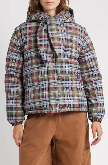 Pearl Multi Check Convertible Puffer Coat | Nordstrom