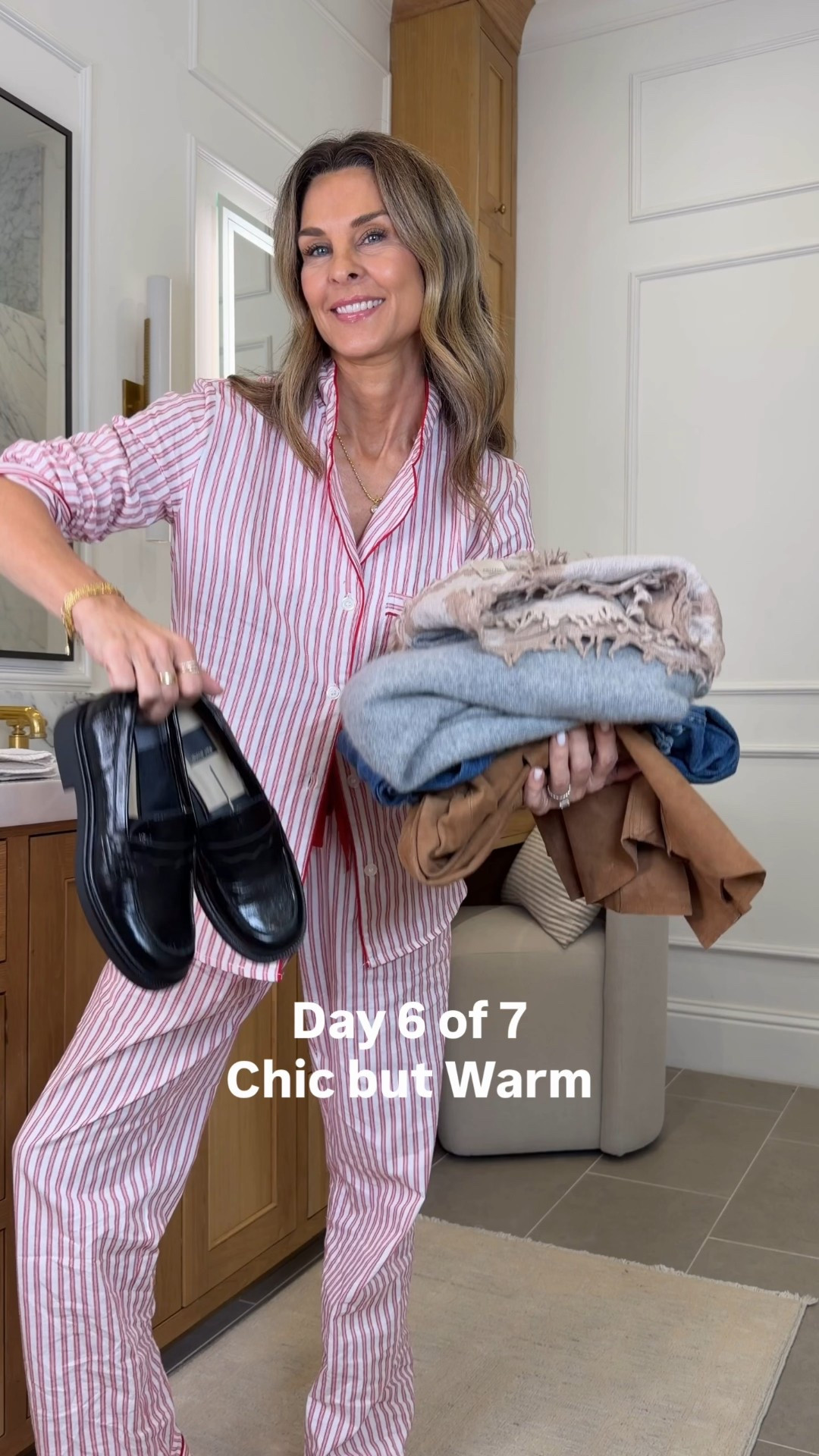 -Suede jacket re-stocked wearing sz S 
-Jeans TTS I’m 5’6”
-PJ’s I like a size S. 100% twill cotton
-Quince cashmere sweater is 10/10 sz S. 
-Loafers TTS 
-Triangle scarf
-my curling iron with 2 heaters inside. 





#LTKOver40 #LTKgrwm #LTKootd