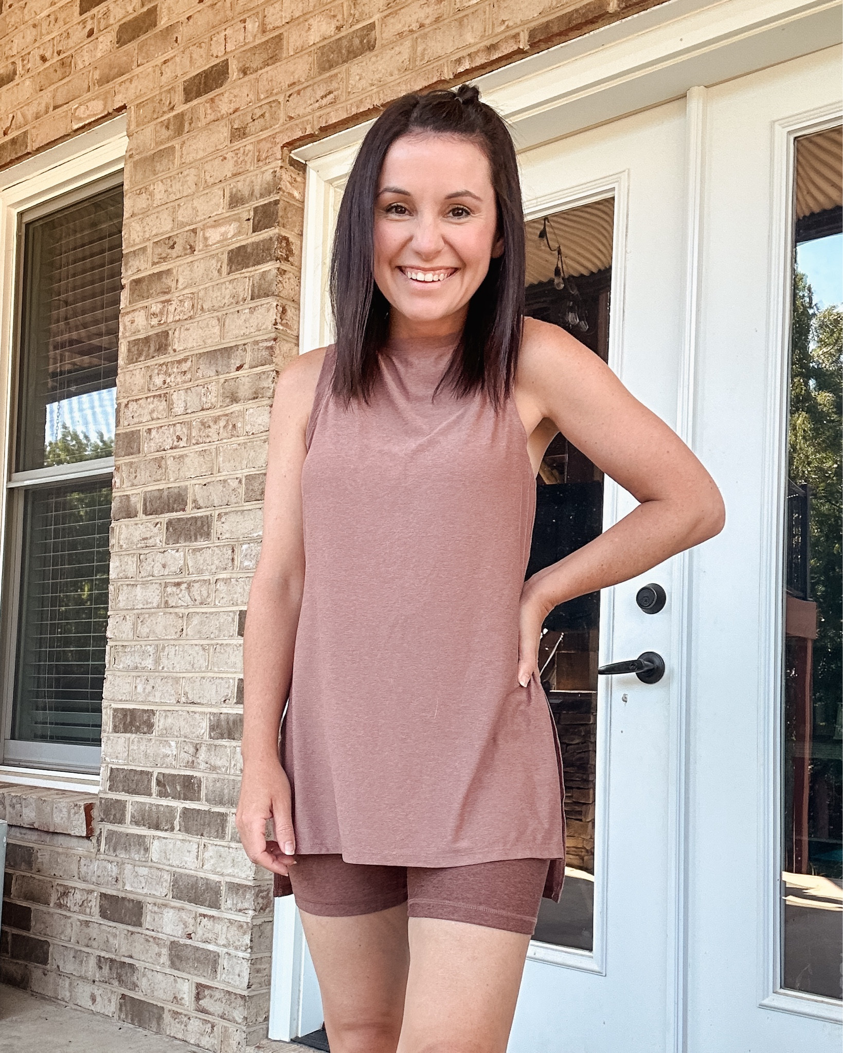 Lots of love for this easy throw on and go outfit from Old Navy 🥰 They have so much activewear in this same color - “warm taupe” - and I love it all! Linked these exact pieces but also everything else in this color 🤎

#LTKSummerSales #LTKFitness