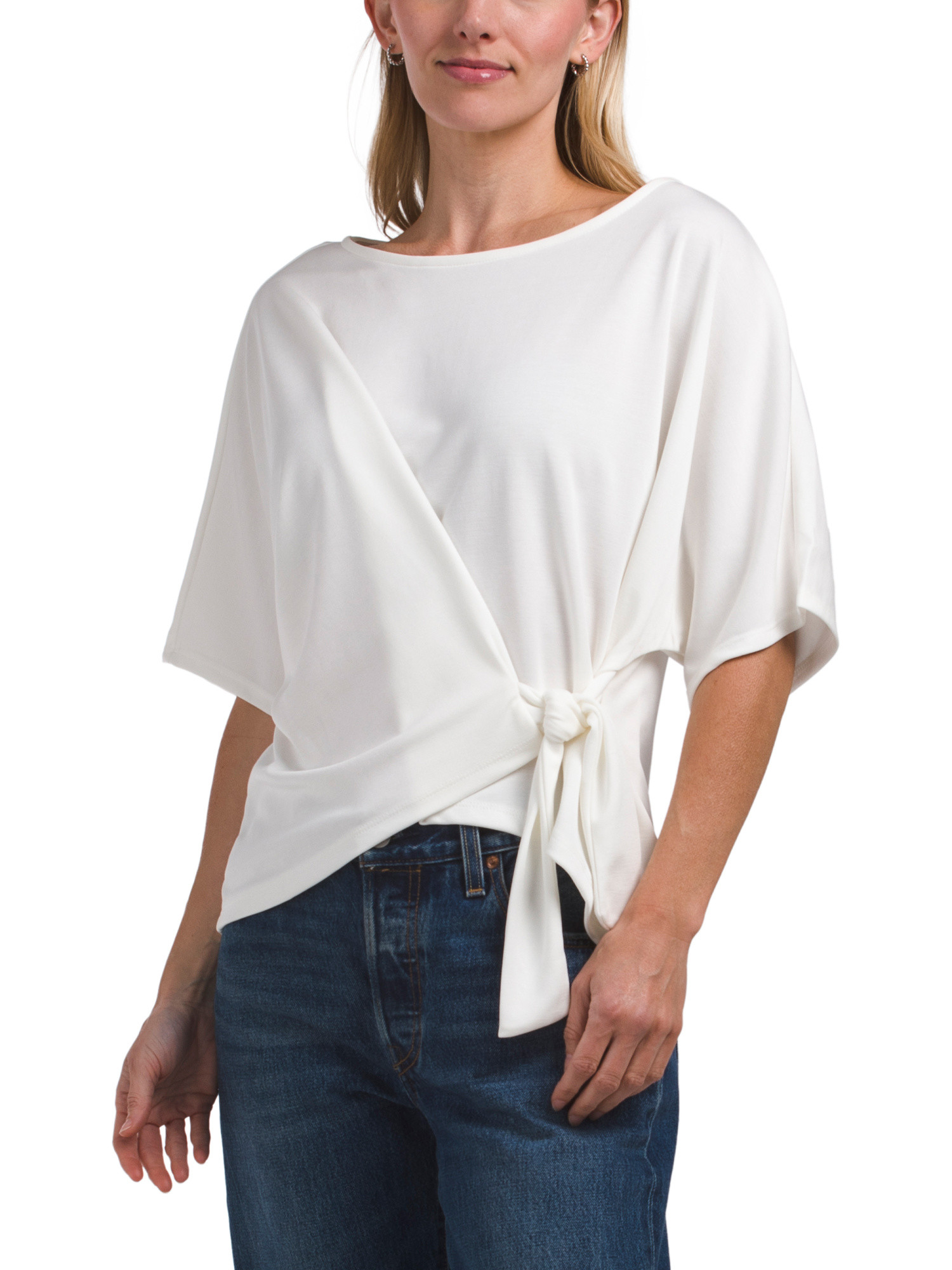 Luxe Dolman Side Tie Tee | TJ Maxx