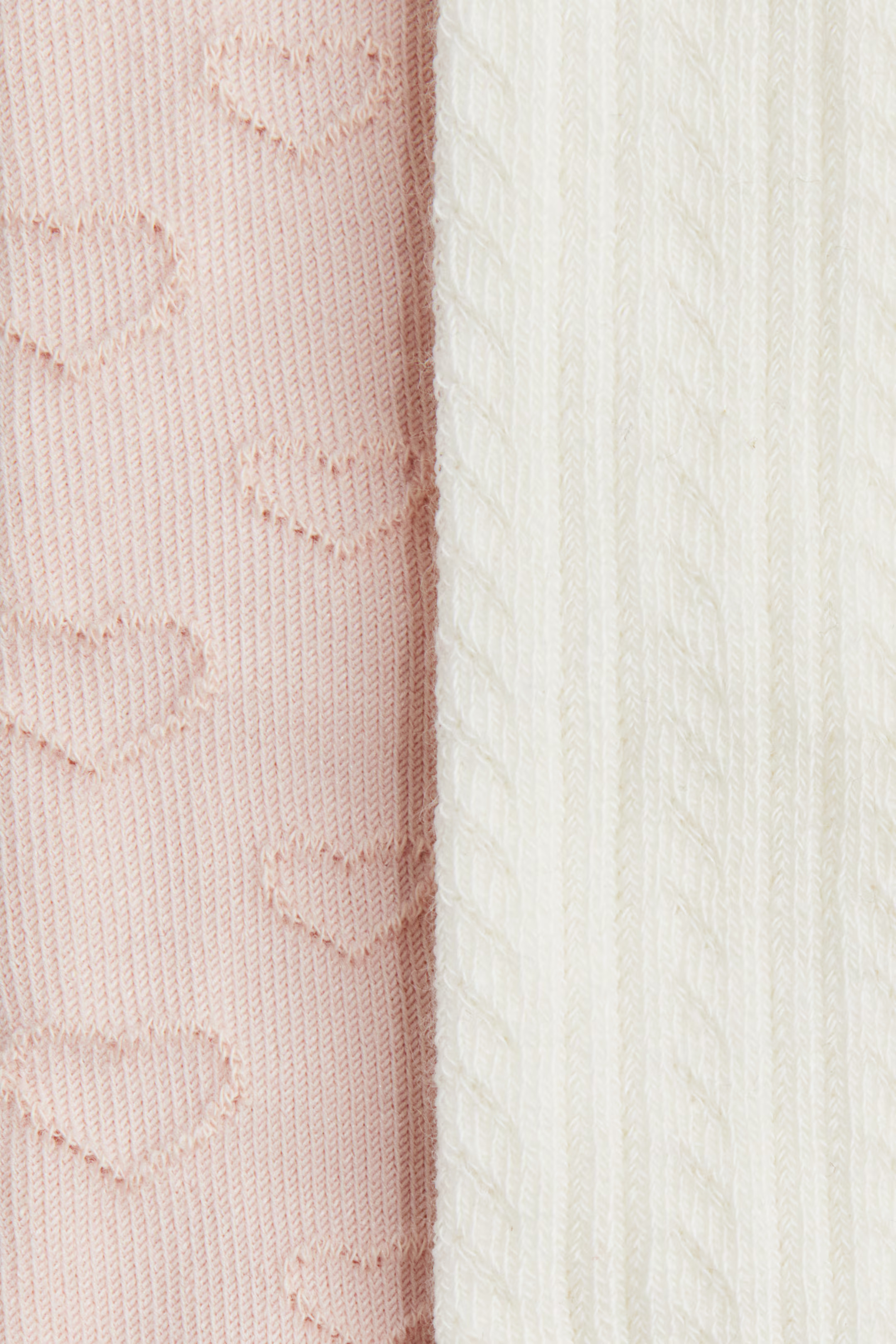 2-pack Textured-knit Tights - Light gray/light beige - Kids | H&M US | H&M (US + CA)