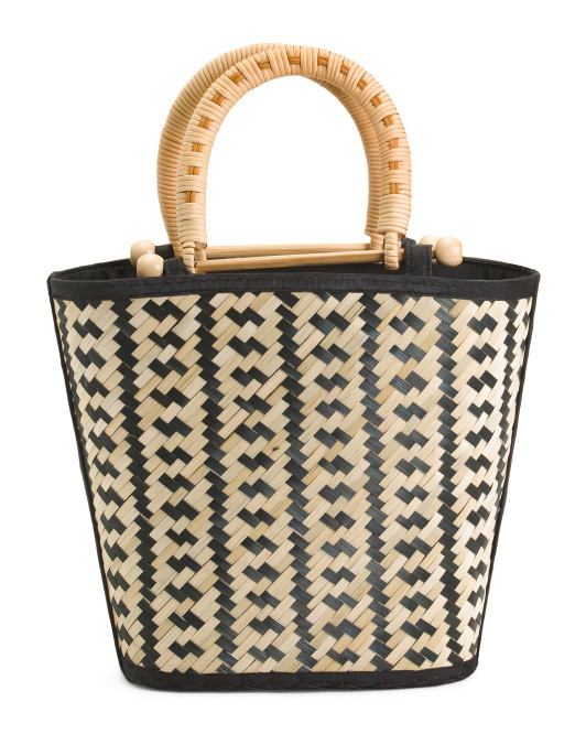 Basket Rattan Handle Satchel | TJ Maxx