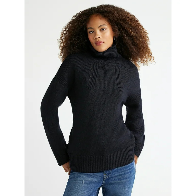 Free Assembly Women's Tunic Turtleneck Sweater, Midweight, Sizes XS-XXXL | Walmart (US)