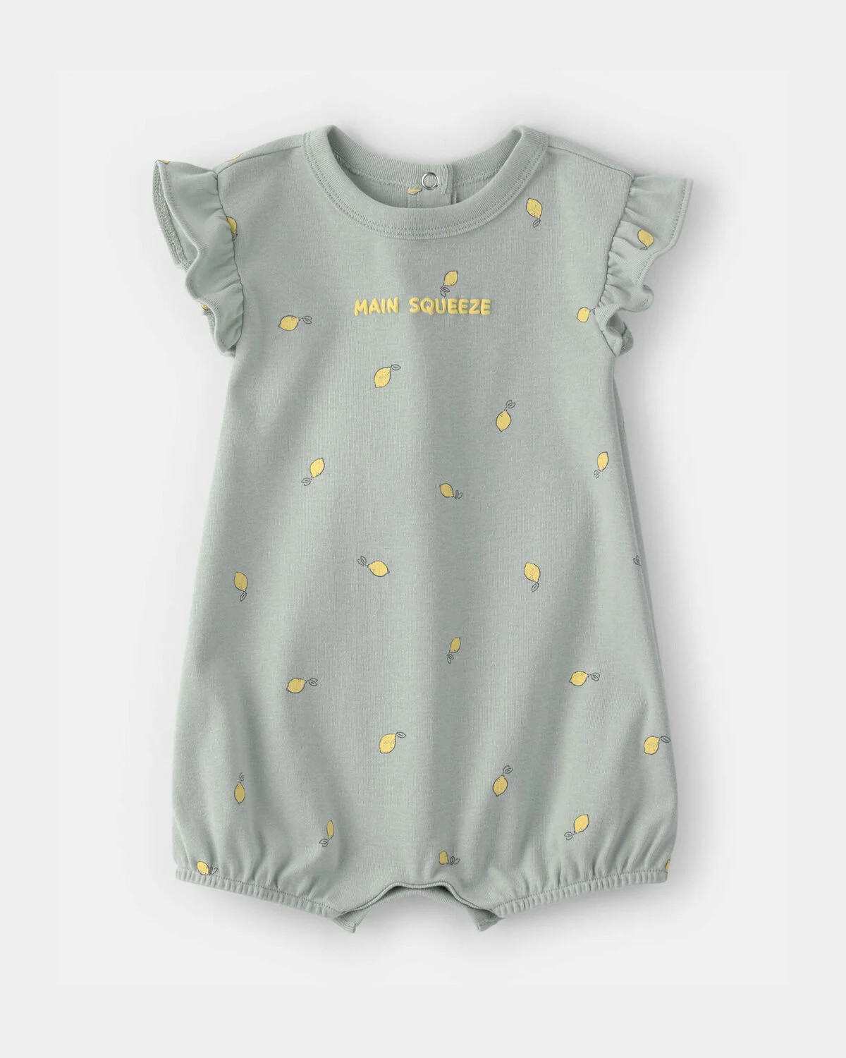 Baby Girl 'Main Squeeze' Lemon Short-Sleeve Romper - Green | Carter's | Carter's Inc