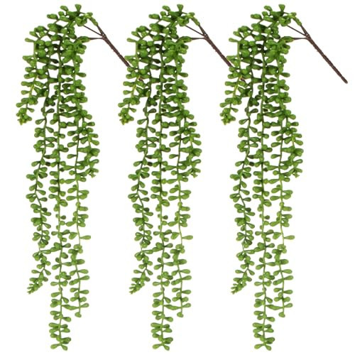 RAINFLOW Fake Hanging Plants Artificial Decor - 3PCS String of Pearls Plant Artificial Hanging Plants Fake Succulents Vines for Bedroom Greenery Backdrop Outdoor Wall Decor Balcony Porch Home Decor28 | Amazon (US)