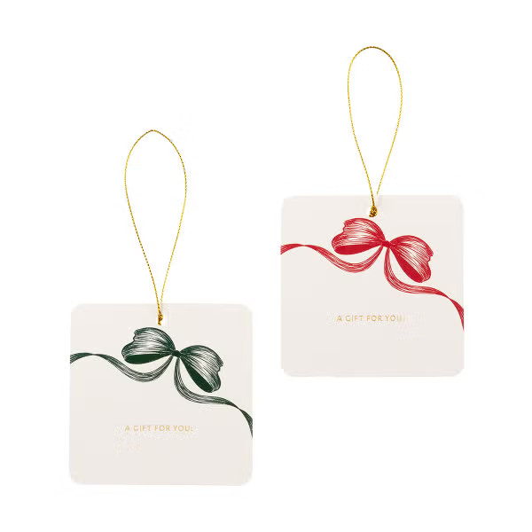 Design Design Good Tidings Bow Gift Tags Pkg/6 | The Container Store