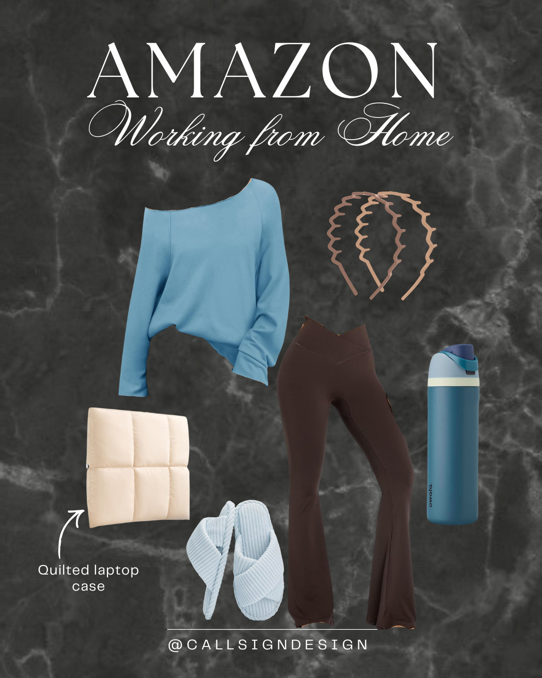 Working from home? Cozy up in a blue relaxed fit sweater, brown leggings, and  matching slippers.  

 #LTKdayinmylife #LTKgrwm #LTKootd