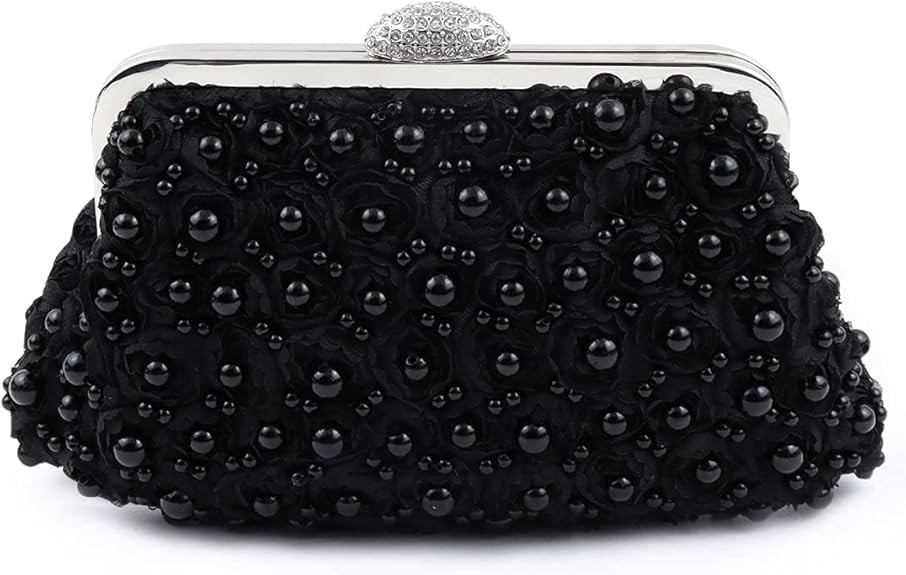 Women Pearl Clutch Flower Evening Bag Pearl Purse for Women Evening Wedding Dance Prom Bridal Han... | Amazon (US)