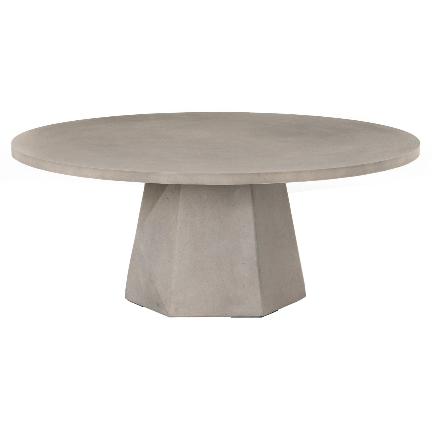 Barley Industrial Loft Grey Concrete Round Outdoor Coffee Table | Kathy Kuo Home