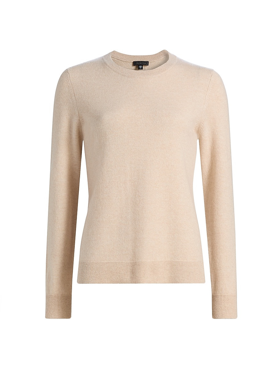 Women's Cashmere Crewneck Sweater - Creamy Heather - Size XS | Saks Fifth Avenue