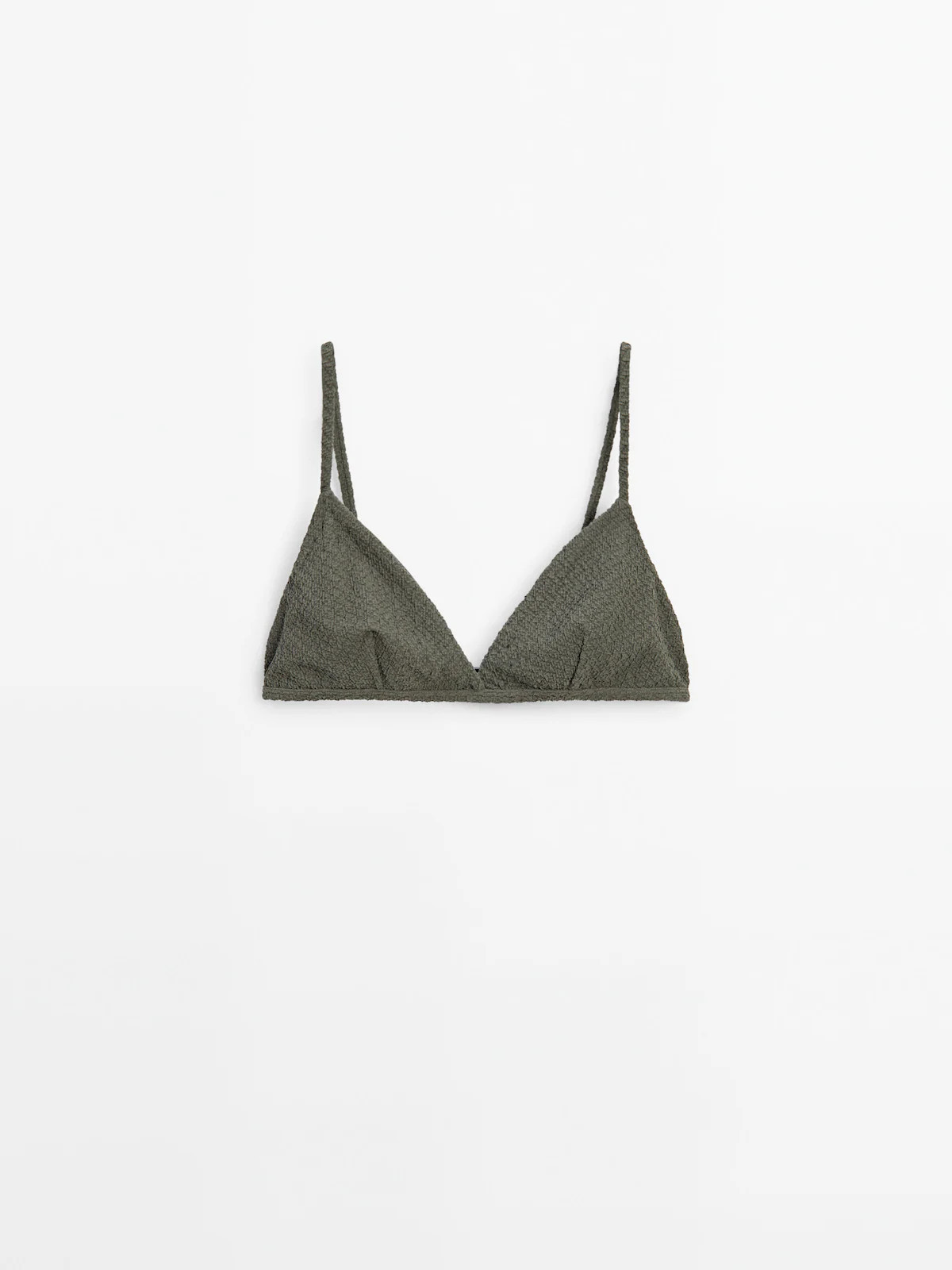 Textured triangle bikini top | Massimo Dutti UK