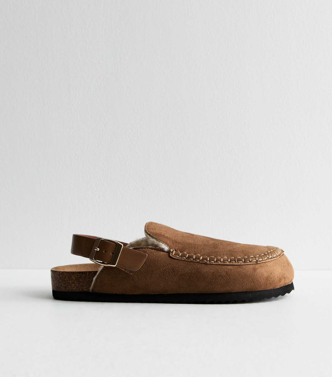 Truffle Tan Buckled Suedette Mules | New Look | New Look (UK)