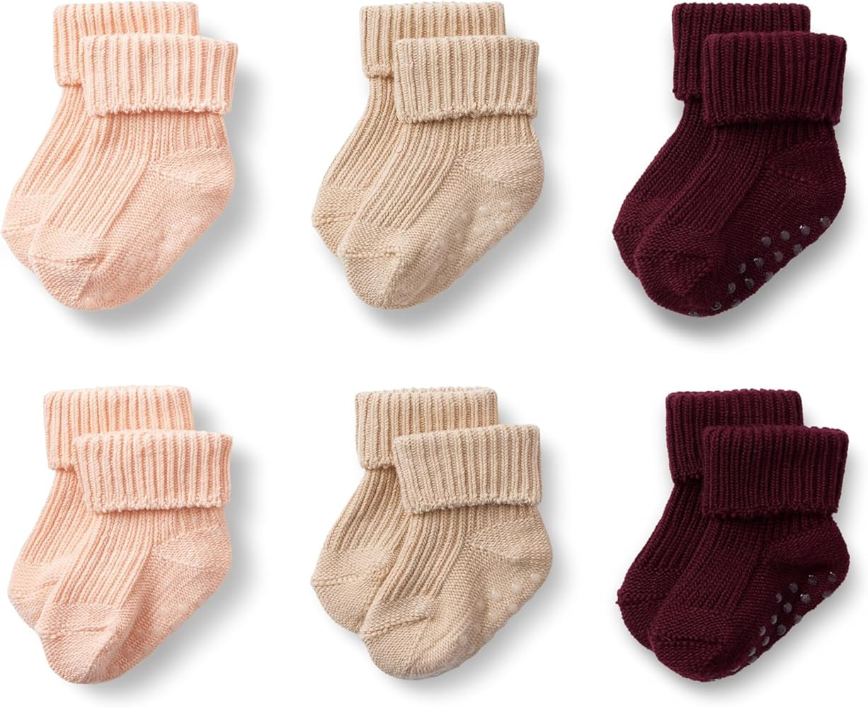Amazon Essentials x Sofia Grainge Unisex Toddlers and Babies' Knitted Turn Cuff Socks, 6 Pairs | Amazon (US)