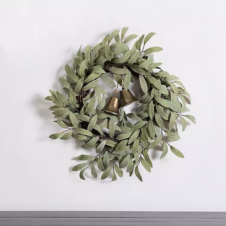 New!Olive Leaf and Bells Christmas Wreath | Kirkland's Home