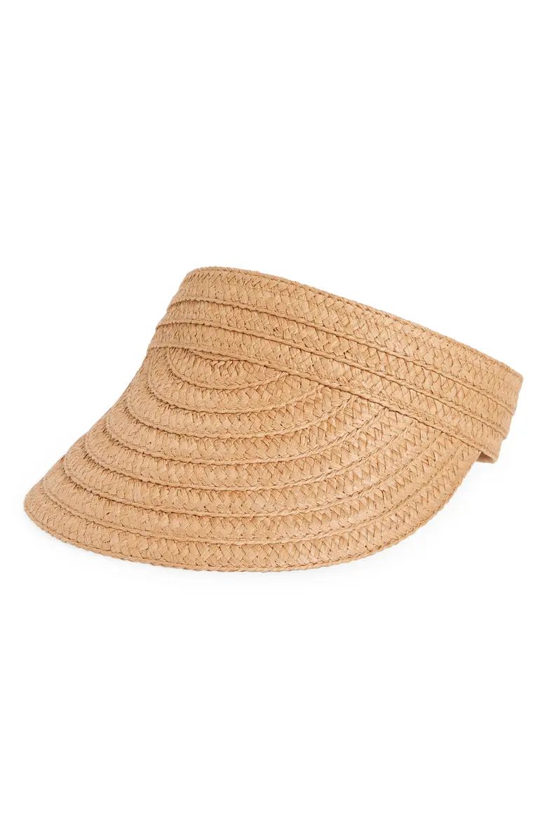 Packable Braided Straw Visor | Nordstrom