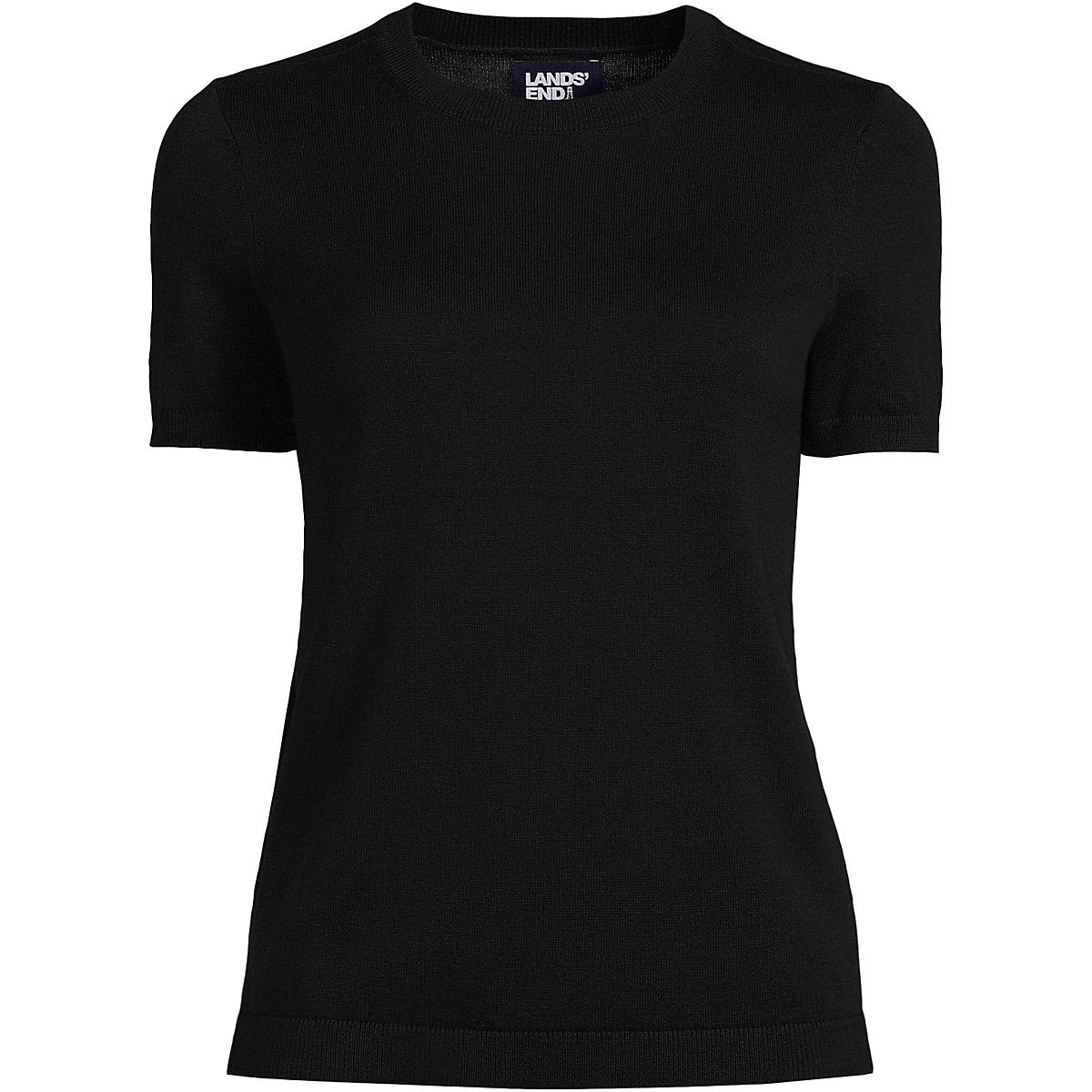 Women's Fine Gauge Crew Neck Short Sleeve Tee Sweater | Lands' End (US)